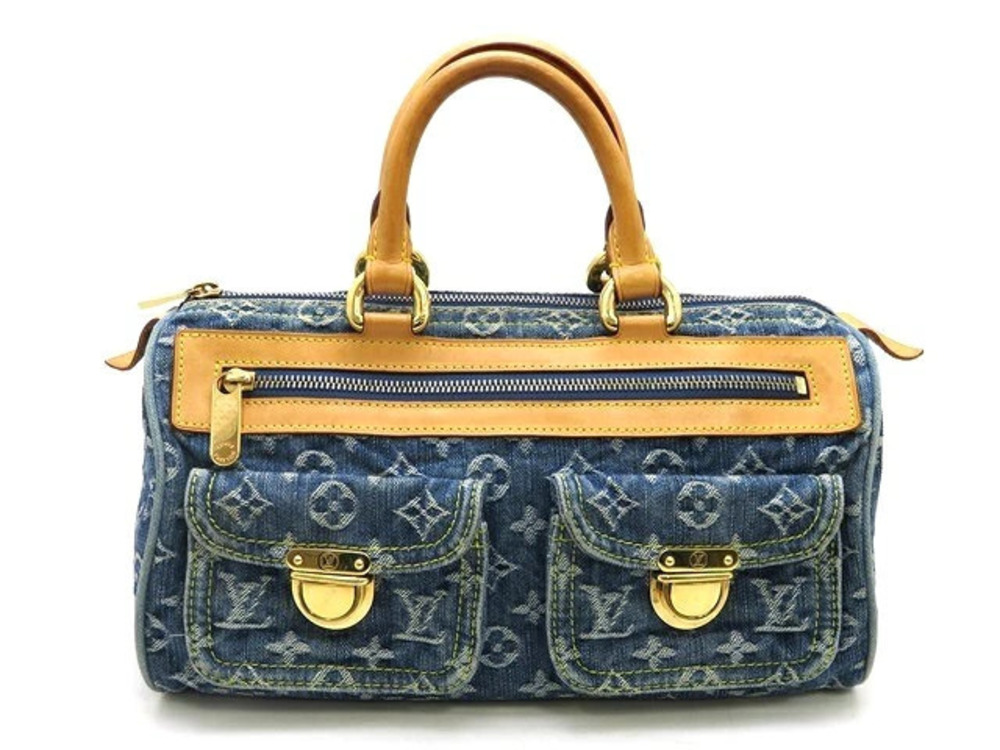 LOUIS VUITTON Neo Speedy Handbag Monogram Denim Blue